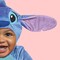 Baby Stitch Costume Soft Blue Jumpsuit with Headpiece Perfect for Halloween and Community Events